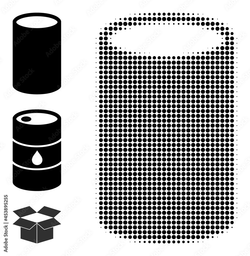 Poster halftone cylinder. dotted cylinder designed with small round points. vector illustration of cylinder