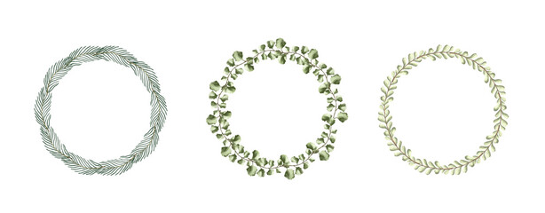 Floral wreath made of grass in circle