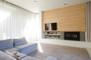 Sofa and TV in modern living room