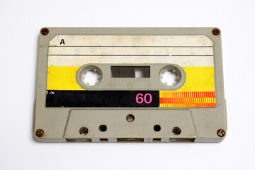 audio cassette isolated on white