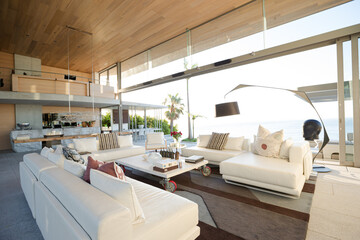 Sofa and coffee table in modern living room