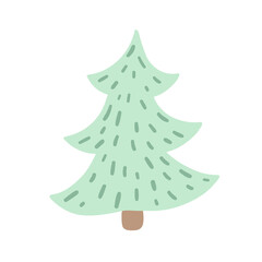a cute hand-drawn Christmas tree. vector image isolated on a white background