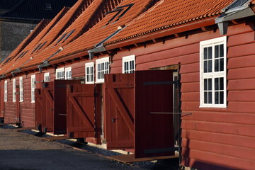 Rote Holzhäuschen in Kopenhagen