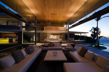 Sofas and table in modern living room