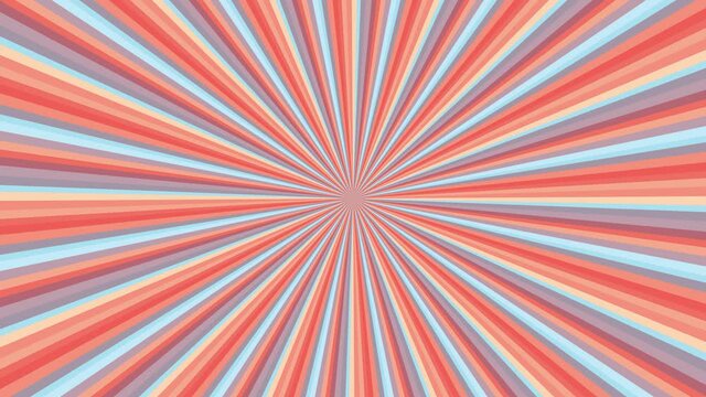 Abstract ray rotation animation background design retro. loop art