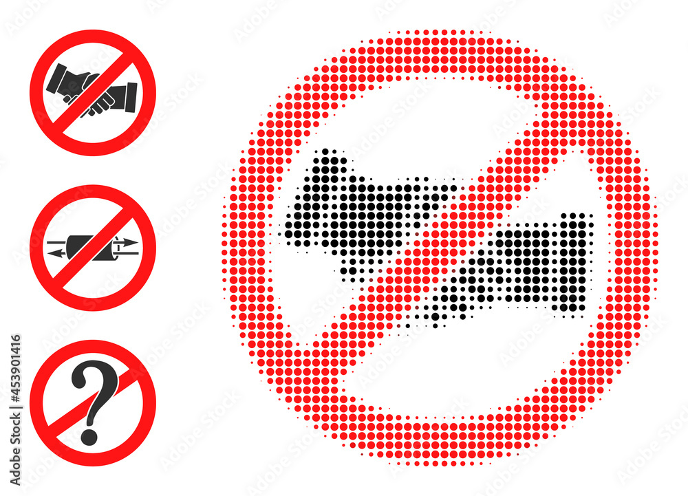 Poster halftone stop handshakes. dotted stop handshakes constructed with small circle dots. vector illustra