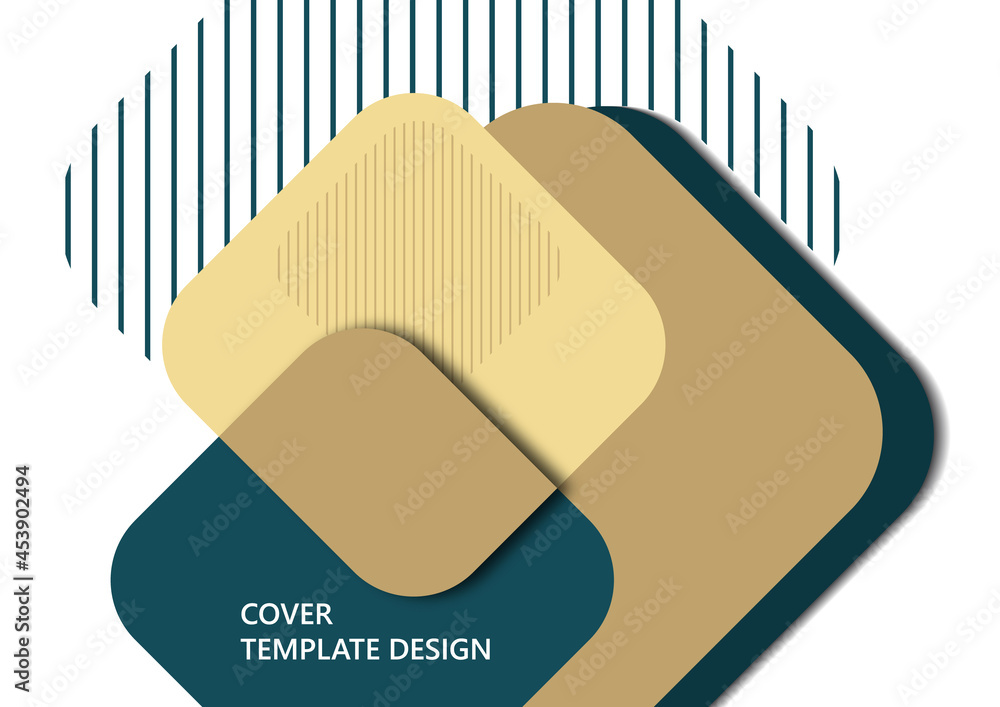 Poster abstract background with geometric shapes. rounded squares and stripes. template for your corporate 