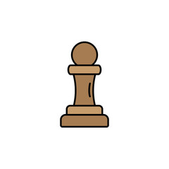 chess piece, pawn line colored icon. Signs and symbols can be used for web, logo, mobile app, UI, UX