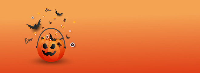 Jack o lantern. Happy Halloween day background holiday concept.