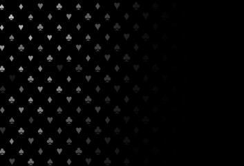 Dark silver, gray vector cover with symbols of gamble.