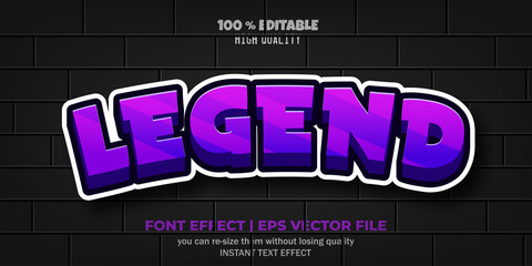 Obraz premium Legend text effect editable comic and funny text style