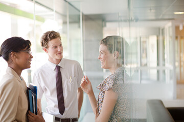 Fototapeta premium Business people talking in office