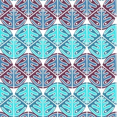 Seamless pattern with abstract geometric triangular shapes with ornament