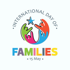 Colorful word of international day of families with abstract people shape love. Design letter international day of families for element design. Vector illustration EPS.8 EPS.10