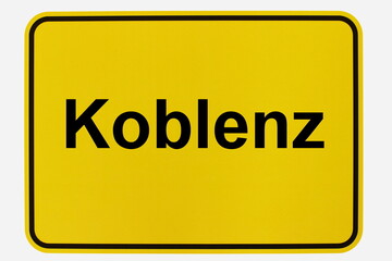Illustration eines Stadteingangsschildes der Stadt Koblenz