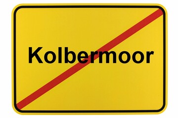 Illustration eines Stadtausgangsschildes der Stadt Kolbermoor