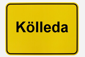 Illustration eines Stadteingangsschildes der Stadt Kölleda