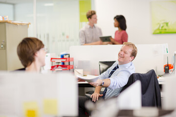 Fototapeta premium Business people talking in office