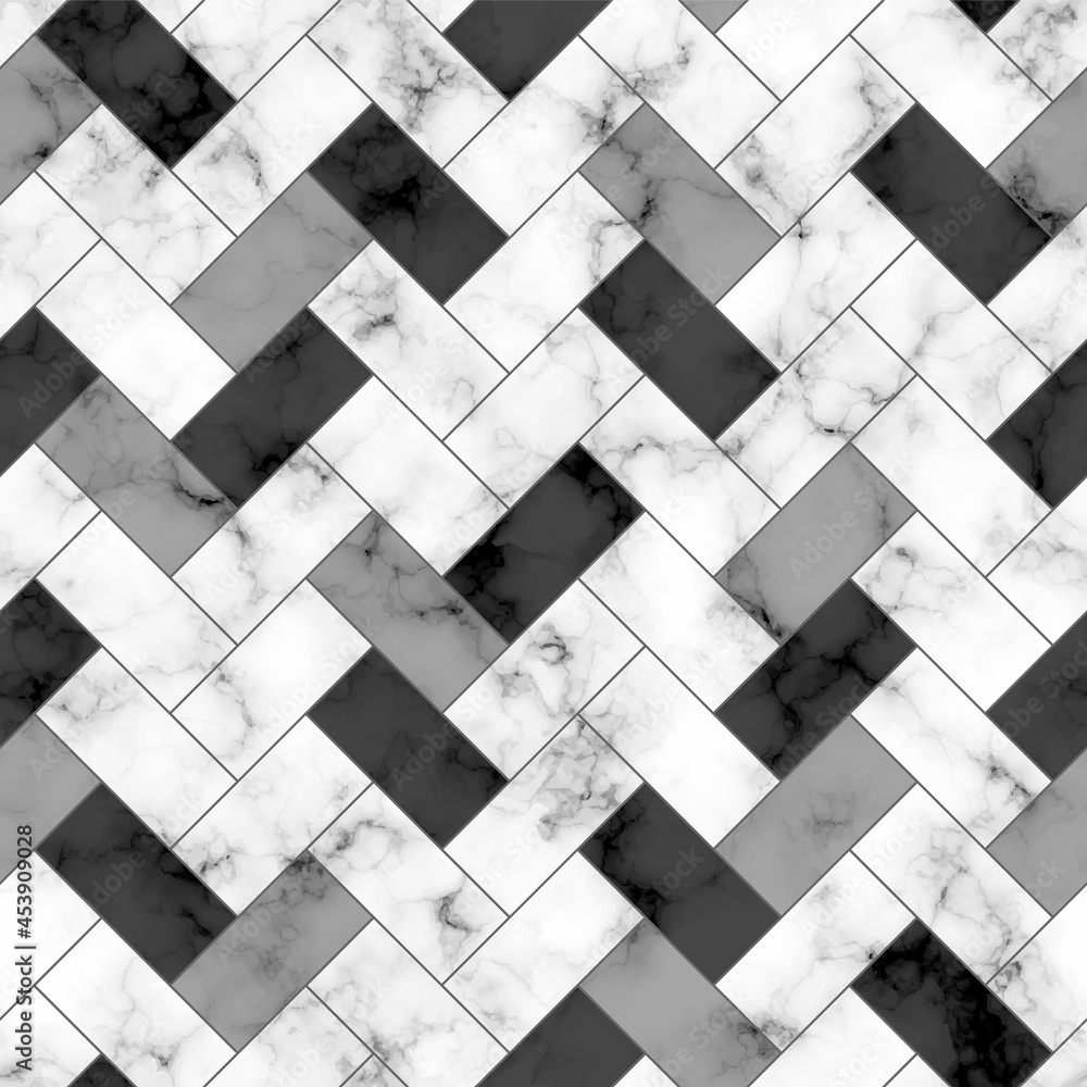 Poster marble seamless pattern. repeating white and black marble texture. geometry floor. mosaic background