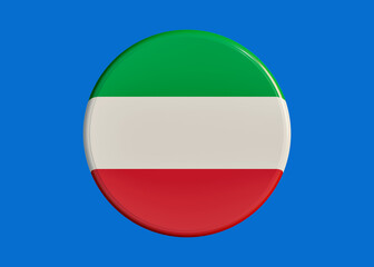 Italy badge for election, political, social campaigns or country specific marketing activity. Badge on blue screen to cut out. Template, 3D Illustration