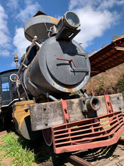 Old locomotive in São Roque, on the old wine route. Touristic place in the interior of the state of São Paulo.