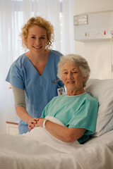 Doctor and businesswoman handshaking in meeting