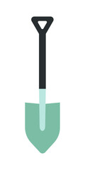 Shovel, spade vector illustration. Flat style garden hand shovel isolated on white background. Garden tool, equipment for farm, summer utensil.