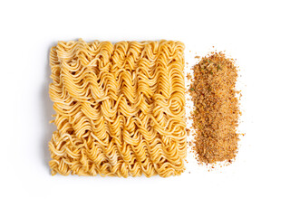 instant noodles isolated on white background
