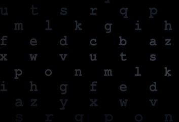 Dark black vector cover with english symbols.