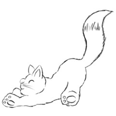Cute Cartoon Fluffy Cat Illustration 