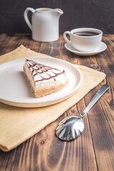 Dessert with coffee and cream in a white dish.