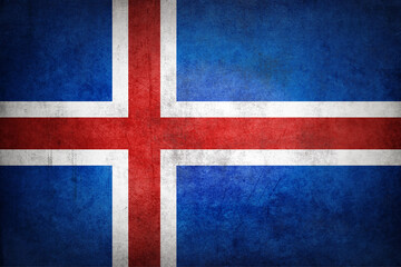 Fototapeta premium Grunge Iceland flag