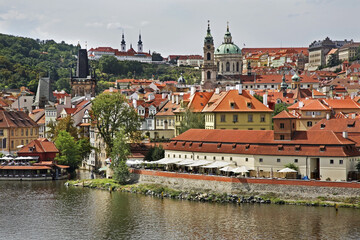 Obraz premium Panoramic view of Little Side (Mala Strana) in Prague. Czech Republic