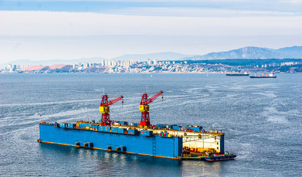 Dockyard at the port of Valparaiso, Chile