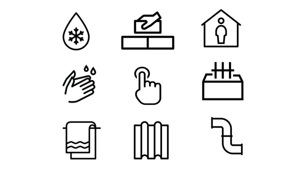 set of icons bethroom