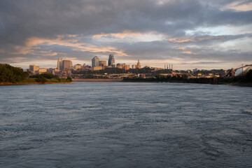 Fototapeta na wymiar Downtown Kansas City, Kaw Point, Missouri River