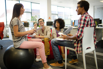 Business people talking in meeting