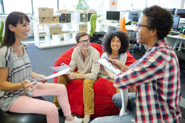 Business people talking in meeting