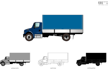 Insulated blue truck with awning