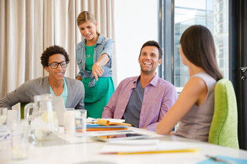 Business people talking in meeting