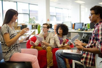 Business people talking in meeting
