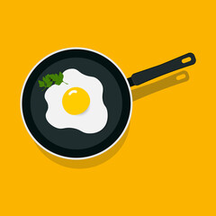 fried egg in a frying pan