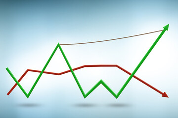 Concept of growth with chart diagram