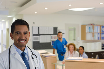 Doctor standing in hospital hallway
