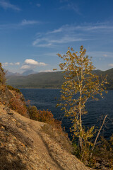 Lake McDonald at Glacier National Park with View of mountain range