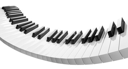 Bend piano or keyboard keys wave or curve isolated on white background © Shawn Hempel