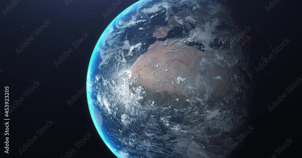 Wall mural planet earth rotates in space 3d animation