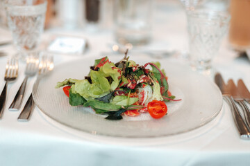 Delicious salad at a wedding
