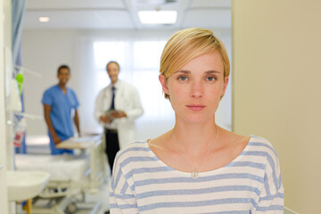 Patient leaving hospital room