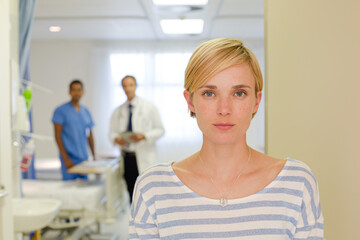 Patient leaving hospital room